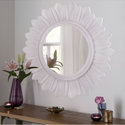 VAS collection home White Textured Wooden Wall Mirror-image-34