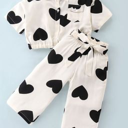 CrayonFlakes Girls Printed Shirt With Palazzos-image-99
