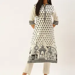 Instafab Ethnic Motifs Printed Kurta With Trousers image 1