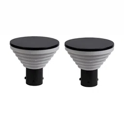 DENICRAAS Set Of 2 White & Black Gate Light Outdoor Lamp-23