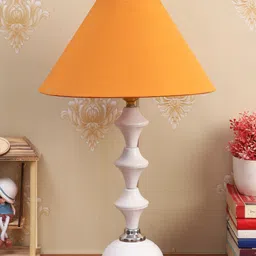 Foziq White Solid Table Lamps With Fabric Shade-17