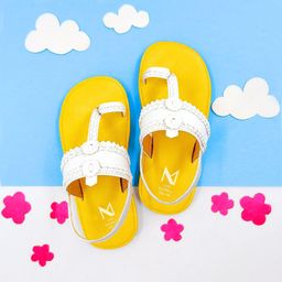 THE MADRAS TRUNK Unisex Kids Textured Ethnic One Toe Flats-56