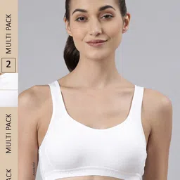 Dollar Missy Pack of 2 Cotton Wire-Free Moulded Sports Bra-20