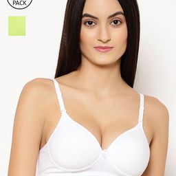 Floret White & Green Bra Heavily Padded-picture-41