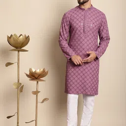 Anouk Geometric Embroidered Regular Thread Work Pure Cotton Kurta with Churidar-picture-20