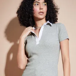 SASSAFRAS BASICS Shirt Collar Ribbed Fitted Top-image-20