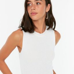 Trendyol Women Off White Solid Regular Top-image-69