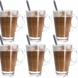 Pack of 6 Glass Glass Coffee mug, Glass Tea cup set, Mug set, Tea and Coffee mug set of 6-image-37