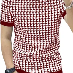Men Printed Round Neck Polyester Multicolor T-Shirt-image-117