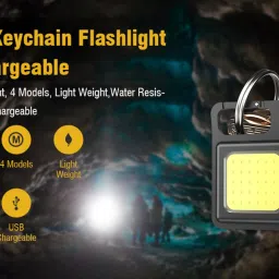 mhax Mini Cob 500 lumens Rechargeable Multifunctional Keychain 1 hrs Torch Emergency Light image 2