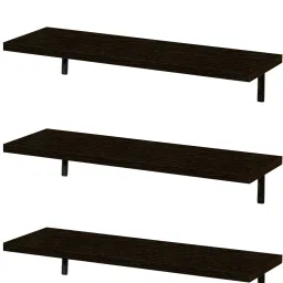 Flux 3 Black Wooden Wall Shelf with Particle Board and L Bracket Stylish Storage Particle Board Wall Shelf-16