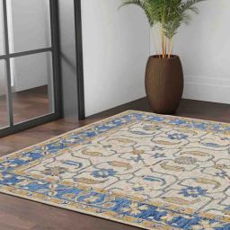 saraswati global Blue Persian Wool 4 ft x 6 ft Hand Tufted Carpet-picture-5
