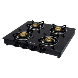 Faber Power 4BB BK Toughened Glass Top 4 Burner Manual Gas Stove (Powder Coating Round Pan Support, Black)-image-86