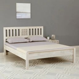 woodsworth from pepperfry Serengeti Solid Wood King Size Bed In Whitewash Finish-picture-20