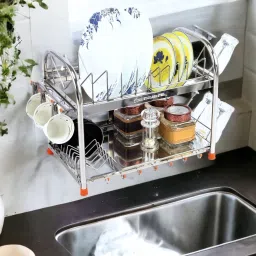 Utensil Kitchen Rack Premium Stainless Steel Utensils Stand | Kitchen Organizers | Dish Rack Steel-image-6