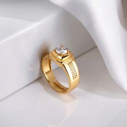 Majestic Solace Solitaire 925 Sterling Silver Cubic Zirconia Gold Plated Ring-image-43