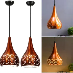 Copper Hanging Light (Set of 2) Pendants Ceiling Lamp-3
