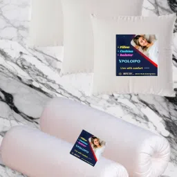 3 Cushion And 2 Bolster Microfibre Abstract Bolster Pack of 5-image-39
