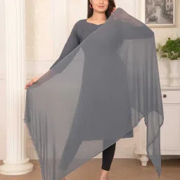 Chiffon Solid Peach Women Dupatta-image-79