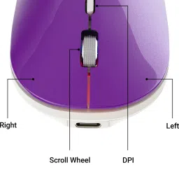 ZEBRONICS Poise Wireless Ambidextrous Optical Mouse Rechargeable Wireless Mouse ,1600DPI, Silent Ergonomic, 4 Buttonswith Bluetooth image 5
