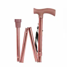 4 Folding Sections Folding Walking Stick Aluminum Alloy Folding Cane T Handles Walking Stick-image-0