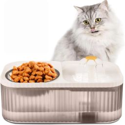 Pet Water Dispenser 100oz/3L with Stainless Steel Cat Bowls-20