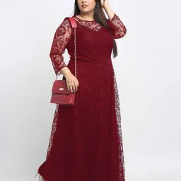 Self Design Net Stitched Anarkali Gown-picture-13