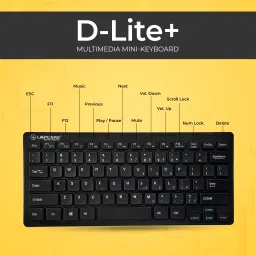 LAPCARE D-Lite Plus Wired Black Wired USB Laptop-size Desktop Keyboard Compatible with Desktop, Laptop, Mac image 4