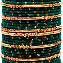 Fabric, Glass Bangle Set-3