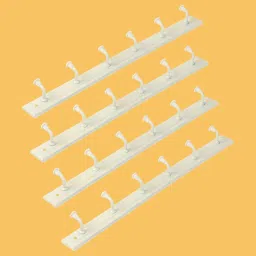 Door/Wall Hook Rail Hanger Set of 4 (Ivory Color) Hook Rail 6-image-13
