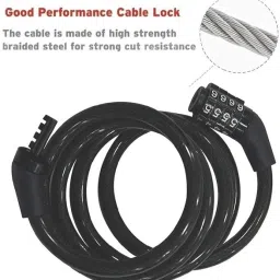 cyclown MULTIROUND LONG TYPE CYCLE LOCK & 2 PCS SILVER COLOR CYCLE FOOT REST Bicycle Lock image 4