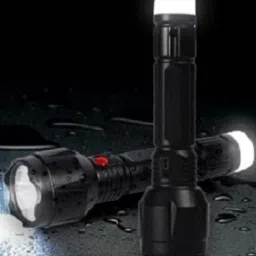 akr Home Emergency Torch Light Rechargeable with Back Light Lamp Long Range Power 8 hrs Torch Emergency Light image 2