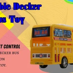 neoinsta shopping Big size friction powered double decker bus toy Yellow color image 3