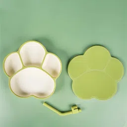 Silicone Plates with Cover, Suction Grip Divided Dish and Self-Feeding Toddlers - Silicone-44