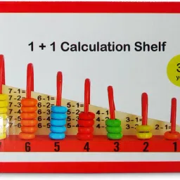 trinkets & more Wooden Calculation Shelf | Abacus Counting Addition Subtraction | Maths Learning Educational Kit Toy for Kids 3+ years image 5