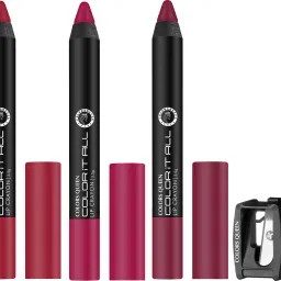 Color It All Long Lasting Lip Crayon Matte Lipstick Combo 3 with Sharpener-21