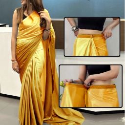 Ready to Wear Dyed Bollywood Chiffon Saree-image-21