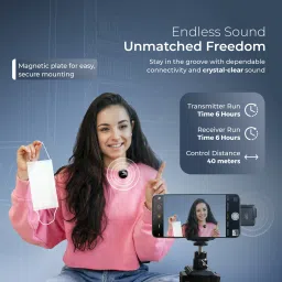 DIGITEK DWM-116 2.4GHz 2-in-1 Wireless Mic with 40m Range 6Hr Use for Smartphone & DSLR Camera Microphone image 5