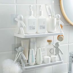 Wall Hanging Bathroom Storage , Floating Wall Shelf NRS3.1512 Plastic Wall Shelf-image-84