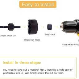 glamaxy 6pcs Holesaw Set Drill Bit Rotary Bit Set For Wood Working (6 Bits) Drill Bit Cutting Cutter Round Circular Hole Saw Set, (32/38/44/54 mm) image 2