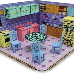 DIY Paint Your Pre-Assembled Kitchen Furniture Wooden Dollhouse Kit for Kids-8