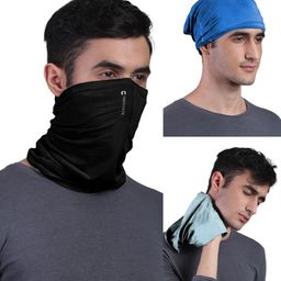 freecultr Unisex Anti Microbial Super Soft & Comfort Fit, Breathable Multipurpose Headband, Face Mask for Dust Protection Men Solid Bandana-picture-24