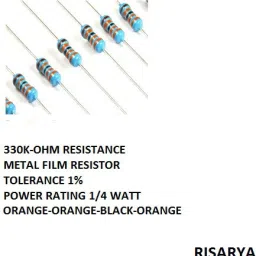 risarya 330K-OHM RESISTANCE,MFR,1%,1/4 W,FIXED RESISTOR Fixed Resistor image 2
