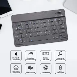 microware iPad Keyboard Case 9.7 inch, Compatible with iPad 6th Generation,iPad 5th Generation, iPad Pro 9.7 inch, iPad Air 2,iPad Air1, Protective Folio Cover with Wireless Bluetooth Keyboard Bluetooth Handheld Tablet Keyboard image 4
