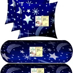 3 Cushion And 2 Bolster Microfibre Nature Bolster Pack of 5-image-54