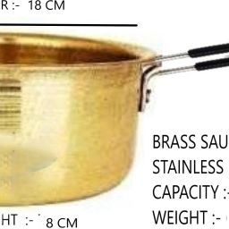 heavy pure brass saucepan/pot specially formaking tea /boiling water(dia :-18cm) Sauce Pan 18 cm diameter 1.5 L capacity-image-72
