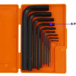 autofledge 9 Pcs A4 Full Hex Allen Key Kit Bolt Spanner Goti Wrench L Shape Repair Tool Set 9 Pcs A4 Full Hex Allen Key Kit Bolt Spanner Goti Wrench L Shape Repair Tool Set Single Sided L Type Wrench image 2
