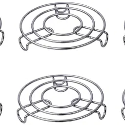 Stainless Steel Round Trivet Table Ring Steaming Stand (17cms) - Pack of 6 Polished Trivet-15