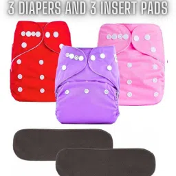 Reusable and Washable Cotton Cloth Baby Diapers with Insert Pads-image-57