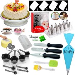 Free 10 Pcs Disposable Piping Bag With cake baking set Kitchen Tool Set-image-16